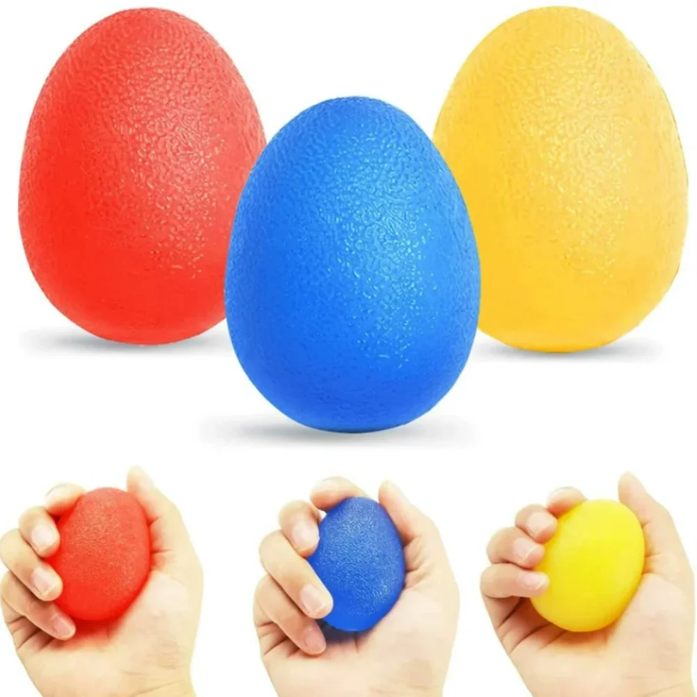 Silicone Hand Grip Ball Egg Gym Fitness Finger Heavy Exerciser Strength Muscle Recovery Gripper Trainer Stress Reliever Squeezer