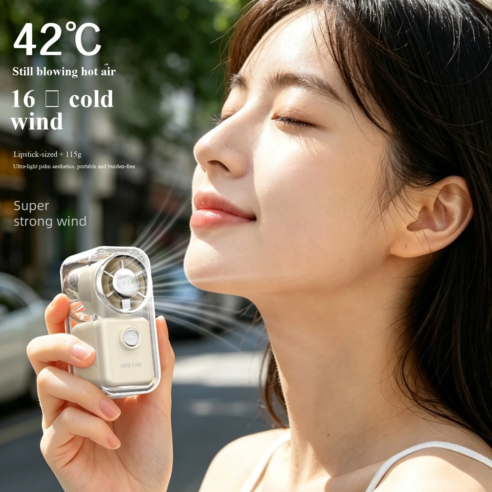 New mini palm-sized handheld fan, rechargeable, suitable for home and office use, portable, with 100-level high-speed wind power