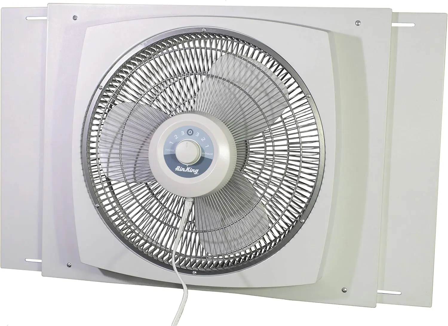

16-Inch White Window Fan with Storm Guard, 2470 CFM for Home and Office Cooling