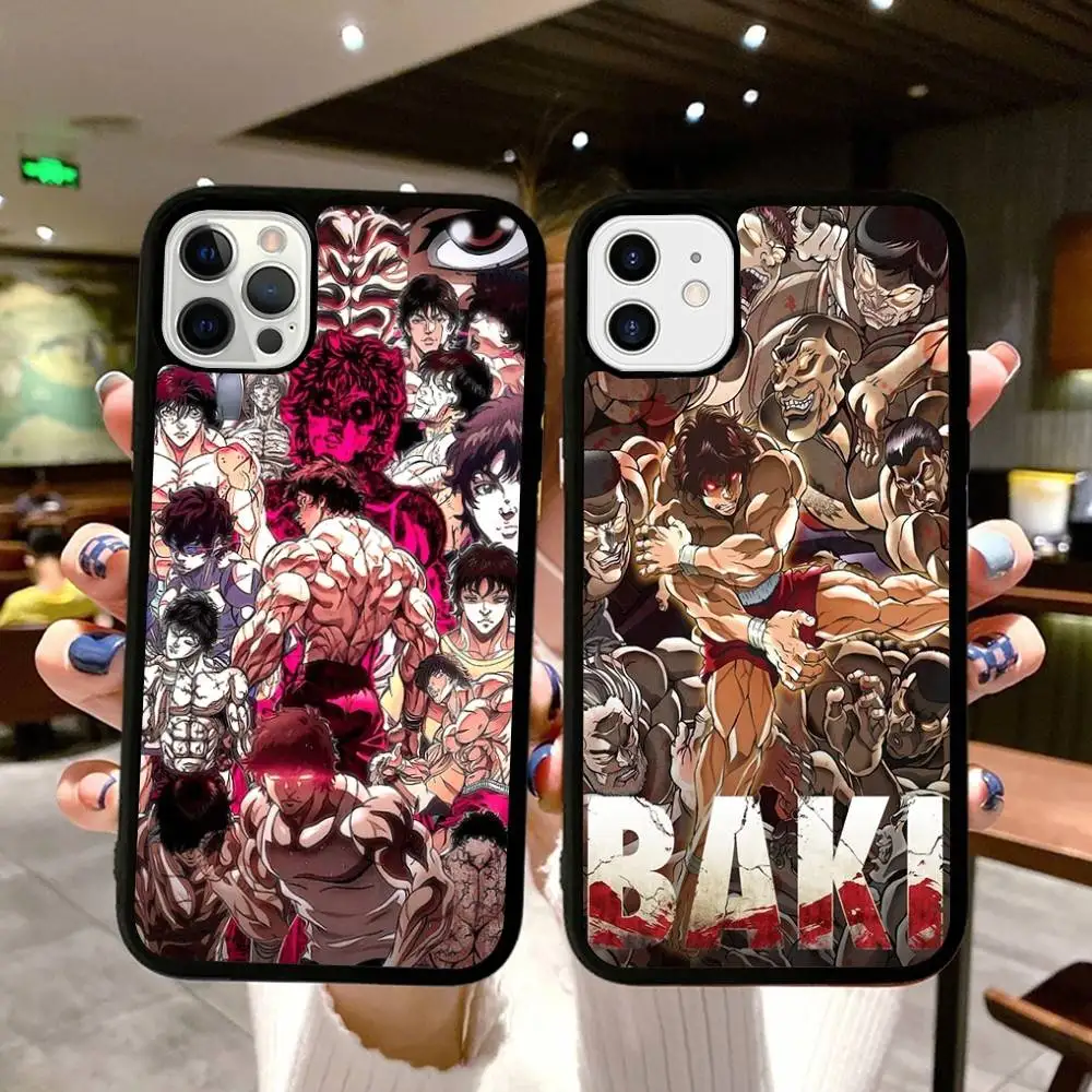 

Противоударный чехол для iPhone 16 15 14 13 12 11 Pro Max Plus с дизайном японского аниме «Баки», из ТПУ и поликарбоната