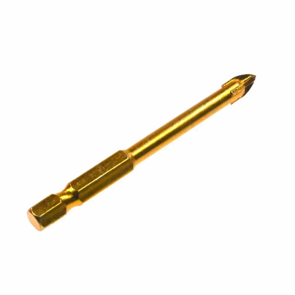 Set di punte da trapano per piastrelle esagonali a croce da 5 pezzi 6mm titanio marmo vetro mattone calcestruzzo punta elicoidale punta da trapano in legno metallo plastica