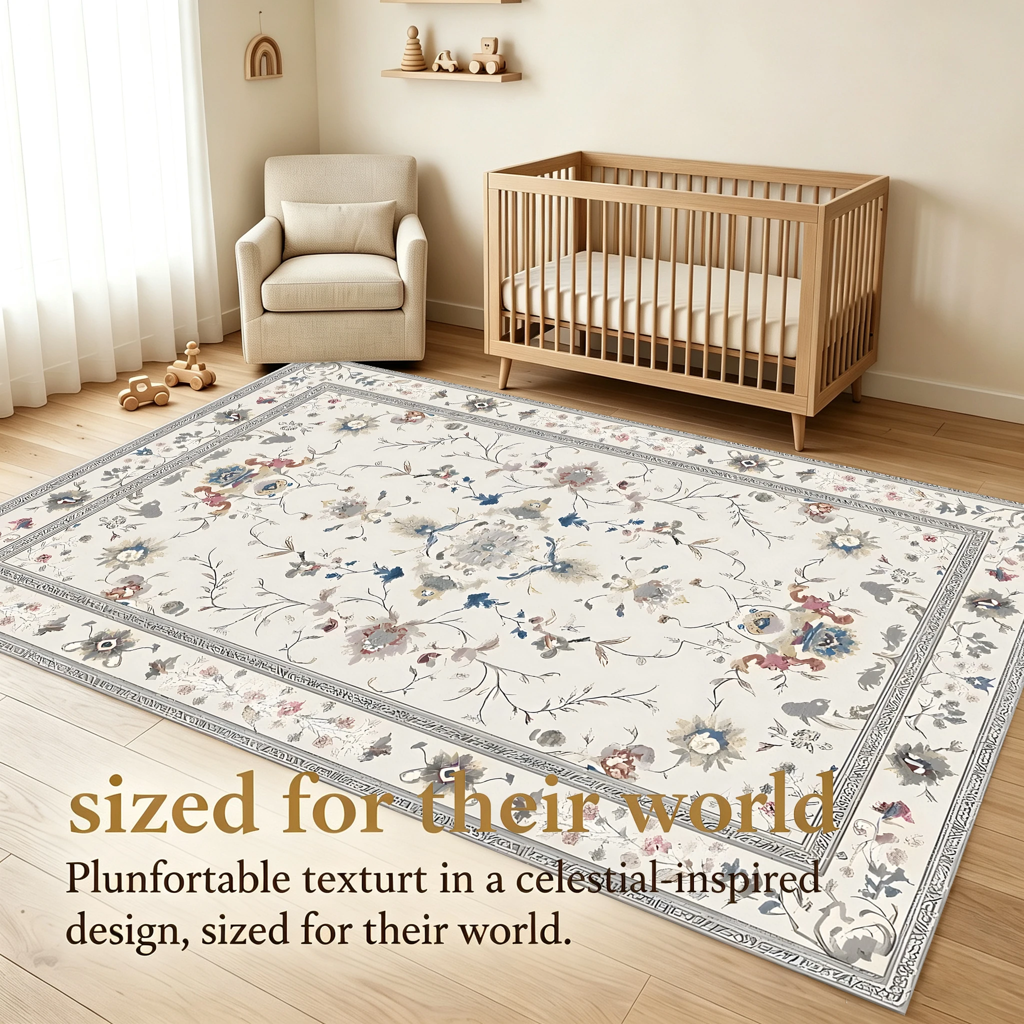 2D French-Style Elegant Floral Pattern, Light Retro Style, Suitable for Living Room and Bedroom, One-Click to Refresh Autumn and Winter Decorations