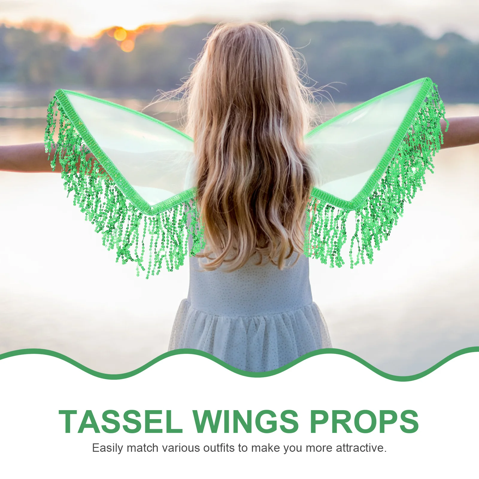 

Exquisite Tassel Wing Prop Durable Cosplay Costume Accessory Long-Term Wear Halloween Party Supplies Wing Prop