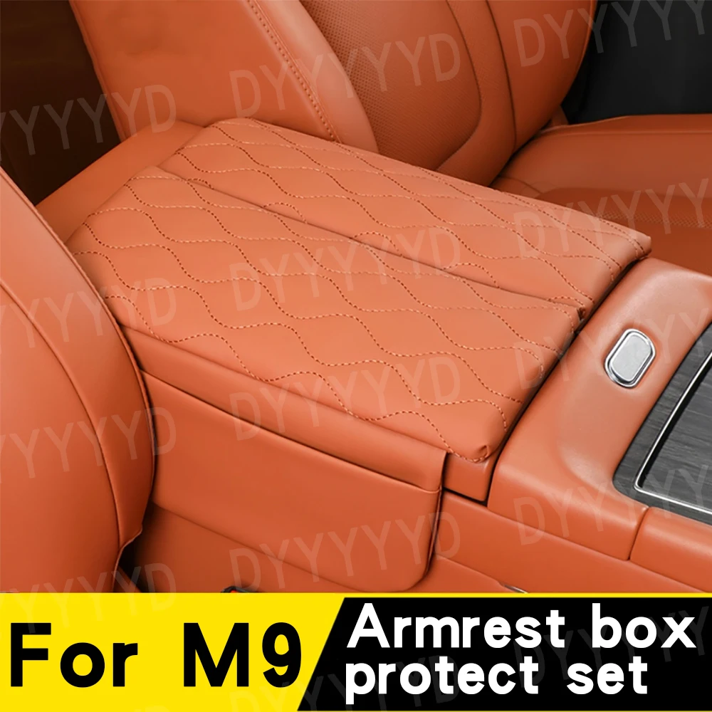 

For Huawei Aito M9 2024 Central Control Armrest Box Leather Protective Sleeve Accessories