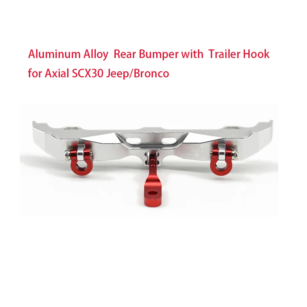 Aluminum Alloy Front/Rear Bumper with  Trailer Hook for Axial SCX30 Jeep/Bronco Upgrade Parts view 2