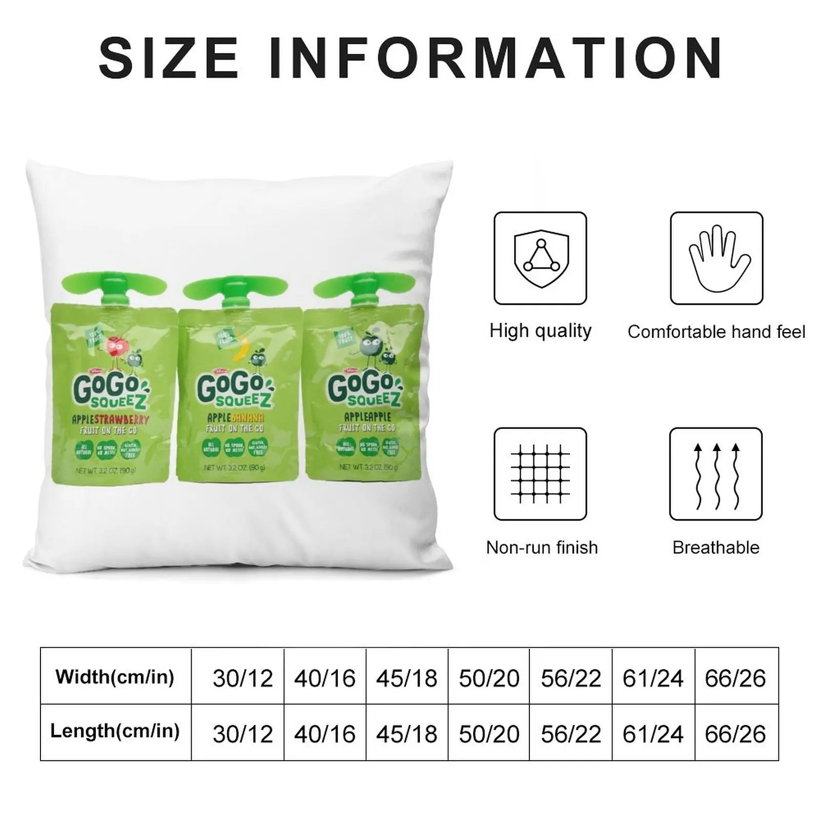 GoGo Squeez Throw Pillow Christmas Pillows Christmas Pillow Cases Decorative Sofa Cushions Marble Cushion Cover pillow