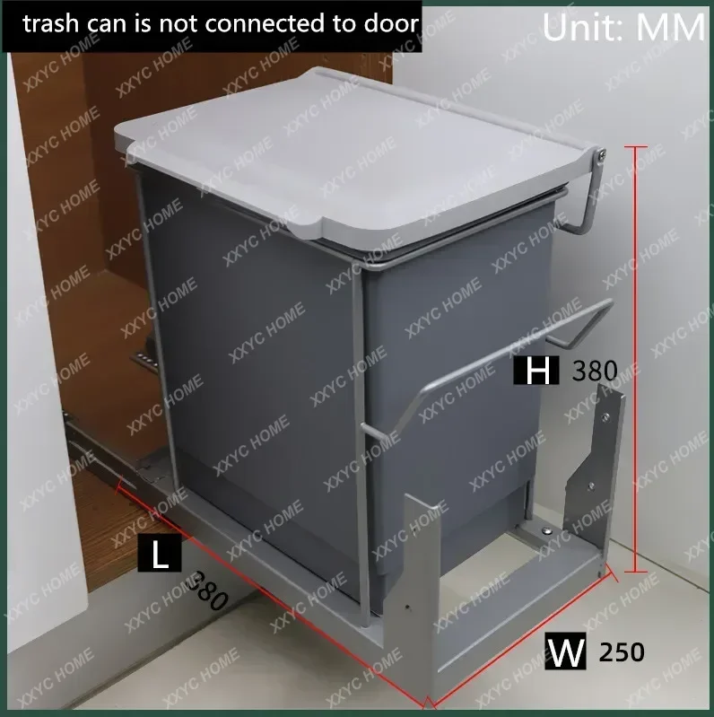 Built-in Kitchen Trash Can Waste Bin Hide Style Pull Out Dustbin Modern Folding Kitchen Garbage Bins High Quality