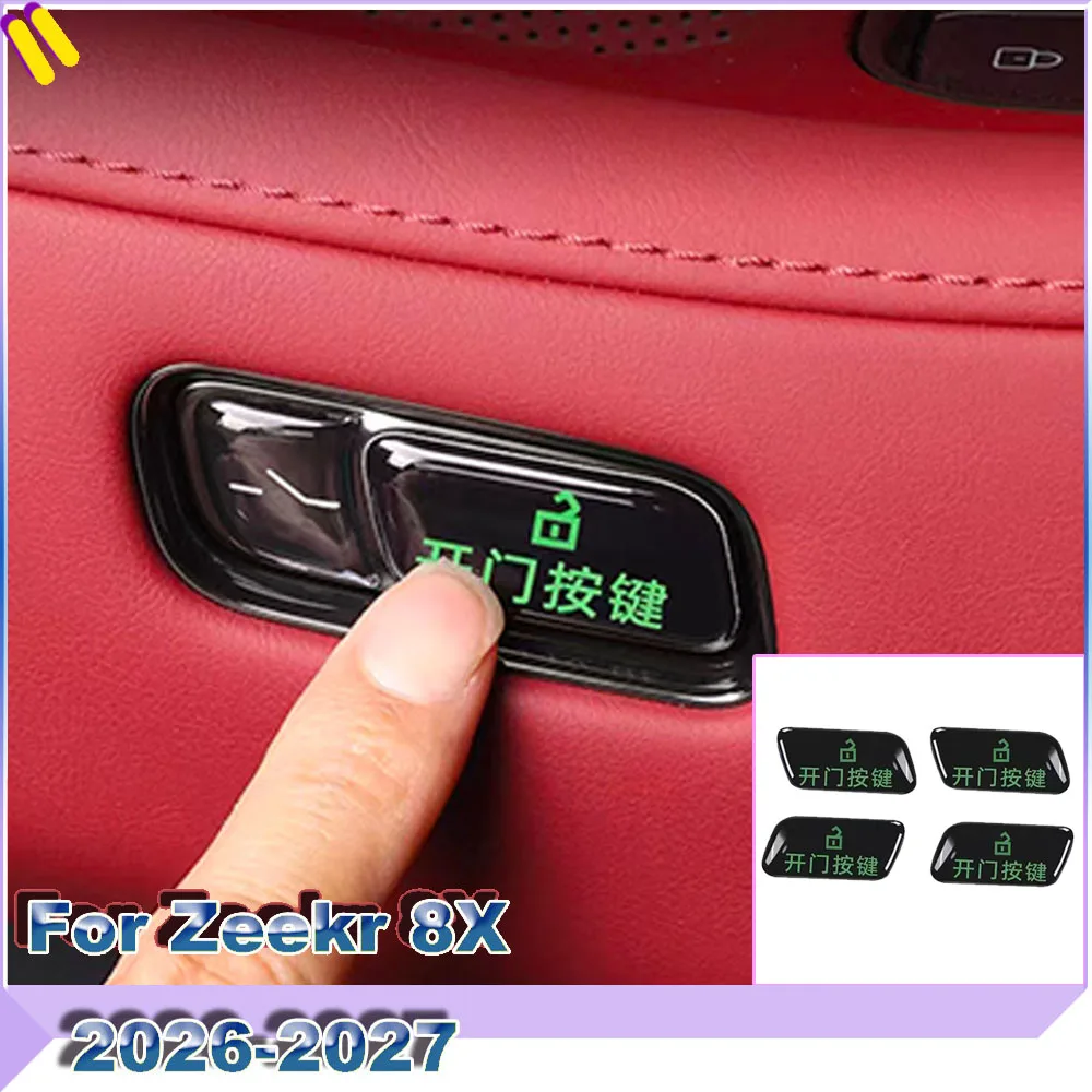 Luminous Door Switch Button Reminder Sticker Fit For Zeekr 8X 2026-2027 Car Interior Decor Accessories