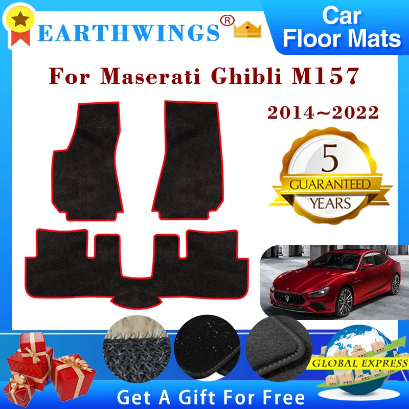 Floor Mats For Maserati Ghibli M157 2014~2022 2015 2016 2017 2018 2019 Carpets Footpads Cape Rugs Cover Foot Pad Car Accessories