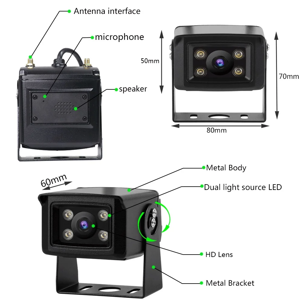 Imagem -05 - Sim Cartão sem Fio Veículo ip Câmera Wifi Two Way Áudio Cor Night Vision sd tf Slot para Cartão Alarme de Detecção Humana hd 5mp 4g 3g