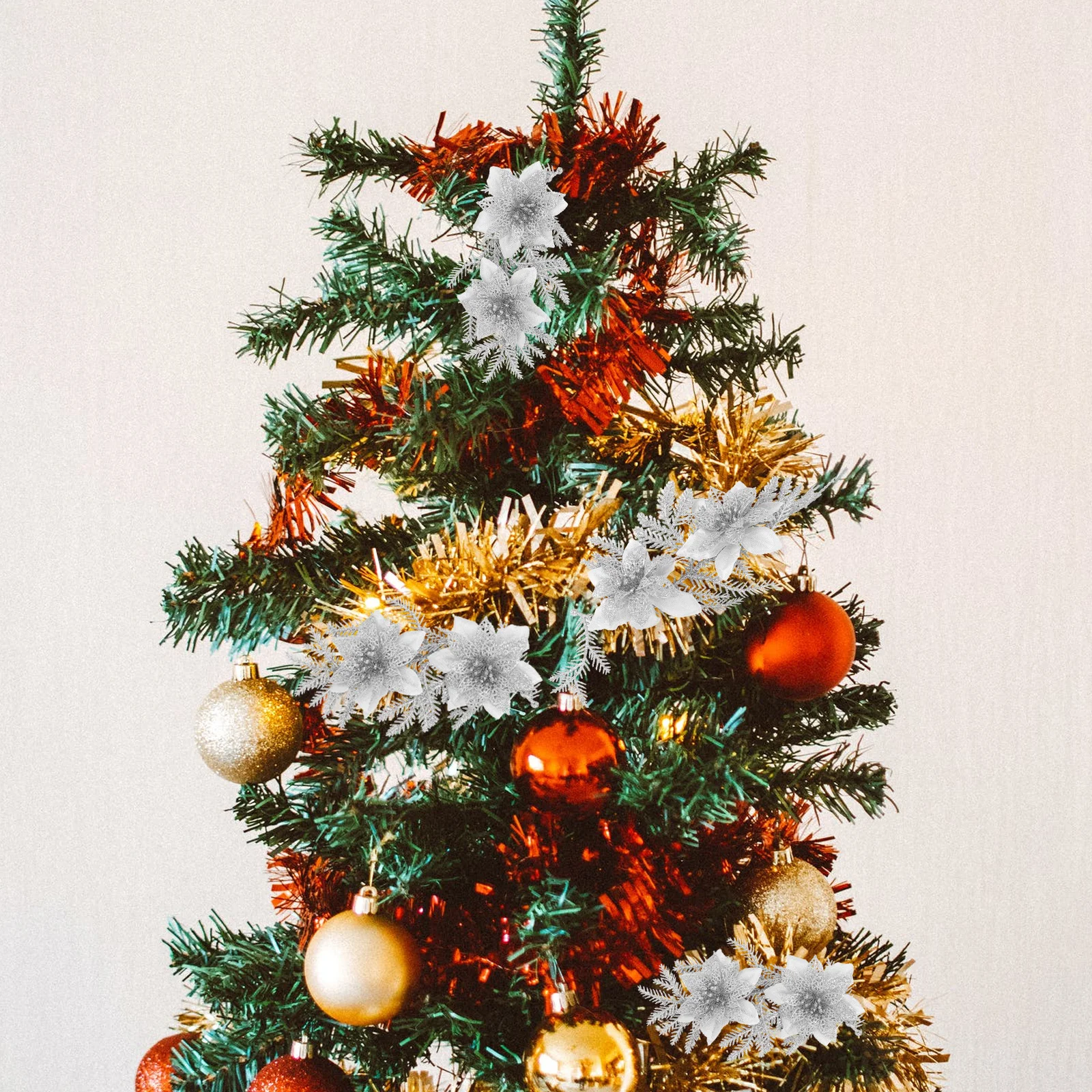 

2Pcs Christmas Tree Hanging Ornament Simulated Flower Pendant Xmas Pendant Party Supplies Christmas Flower Hanging Decor