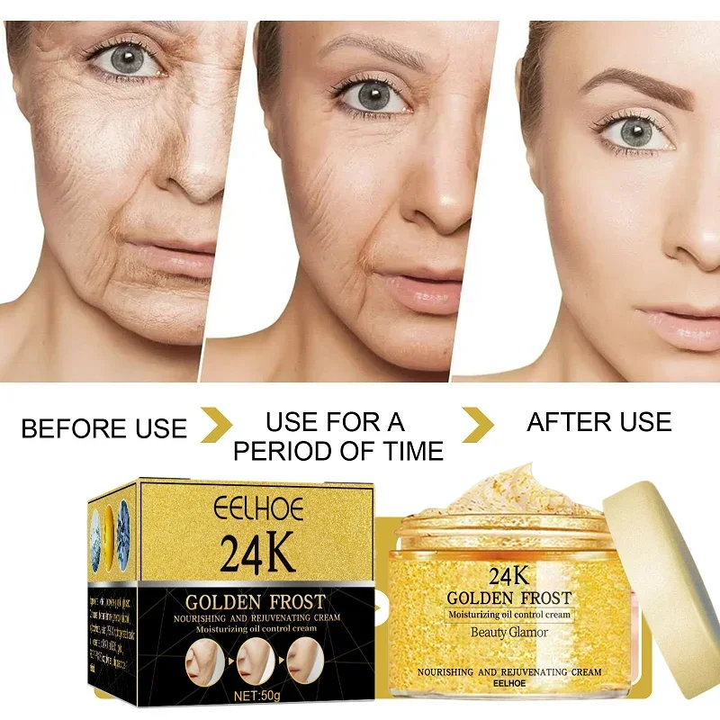 

24k Gold Face Cream Tighten Skin Fade Fine Lines Replenish Moisture Keep Moist and Nourish Skin Make It Tender Skin Care Cream