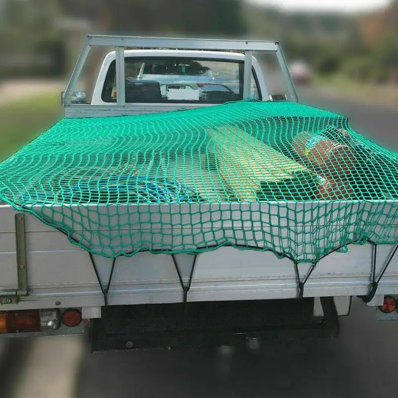 Cargo Nets สําหรับรถกระบะ Heavy Duty Pickup Cargo ตาข่ายรถอุปกรณ์เสริมเชือกยืดหยุ่นสําหรับตกปลาชายหาดเดินทาง Camping