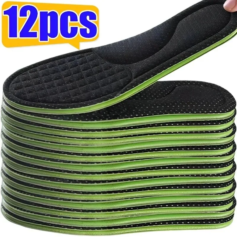 6 paires de semelles intérieures souples en mousse à mémoire de forme pour chaussures, accessoires de chaussures absorbant la transpiration et réduisant les odeurs