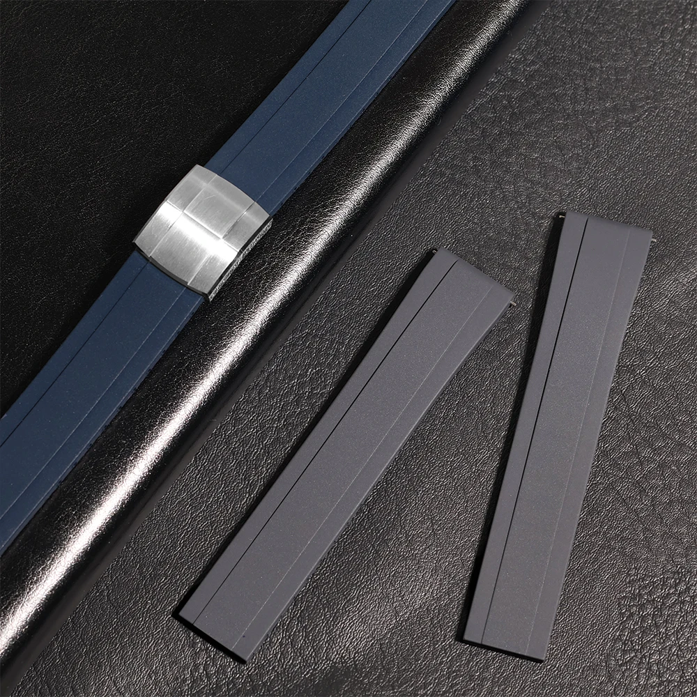 New Daytona Design CTS Fluororubber Watch Strap  20mm Quick Release Butterfly Buckle Watch Bands FKM Strap For Cut To Size