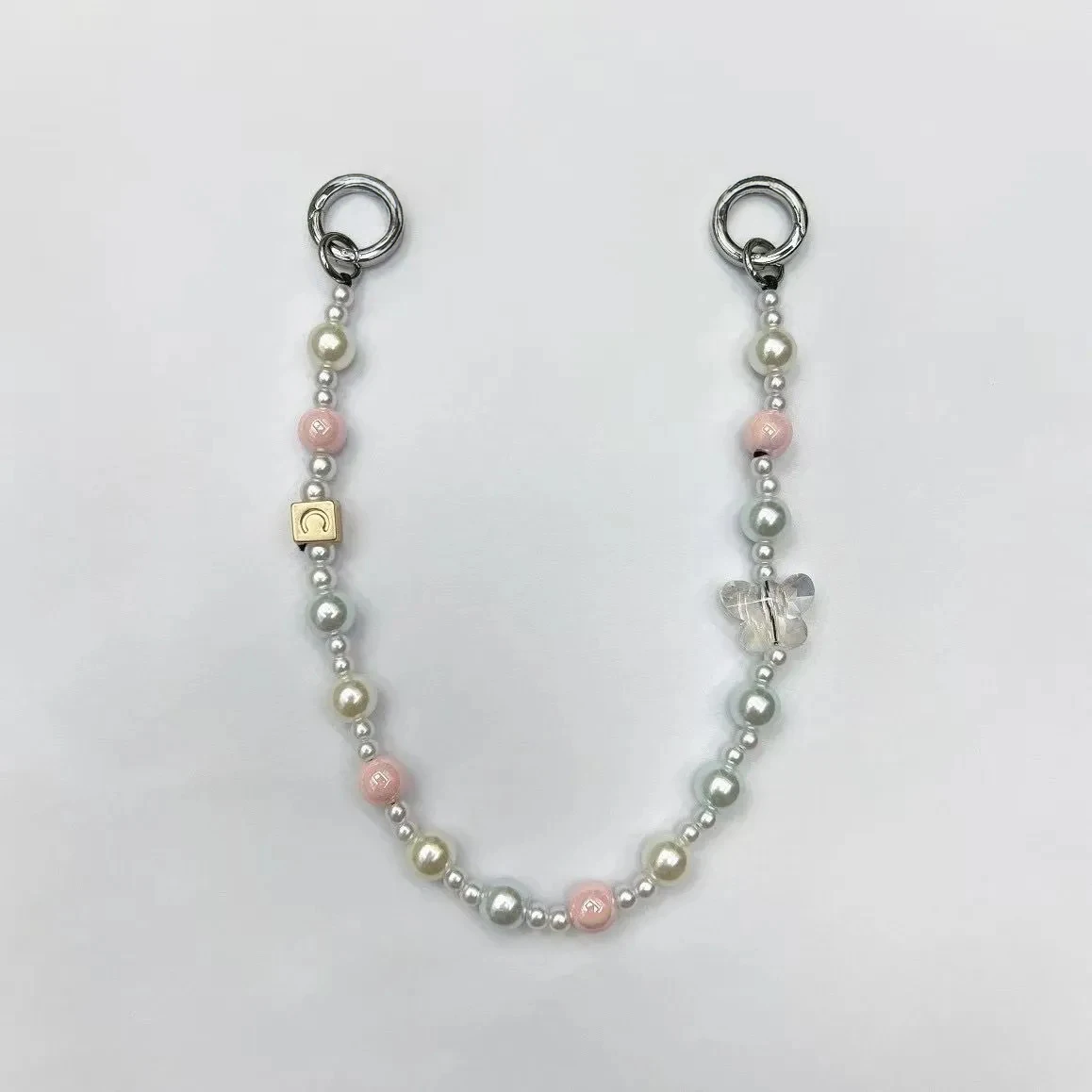 2 حلقات عالمية الخرز الهاتف سحر سلسلة قصيرة أحزمة الهاتف المحمول آيفون الحبل سوار لسامسونج غالاكسي