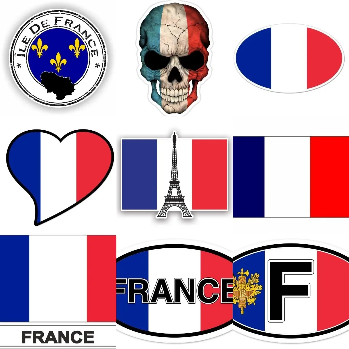 

France F Flag Creative PVC Stickers for Decorate Car Truck Laptop Motorcycle Bumper Bicycle Wall Room Off-road Decal Accessories