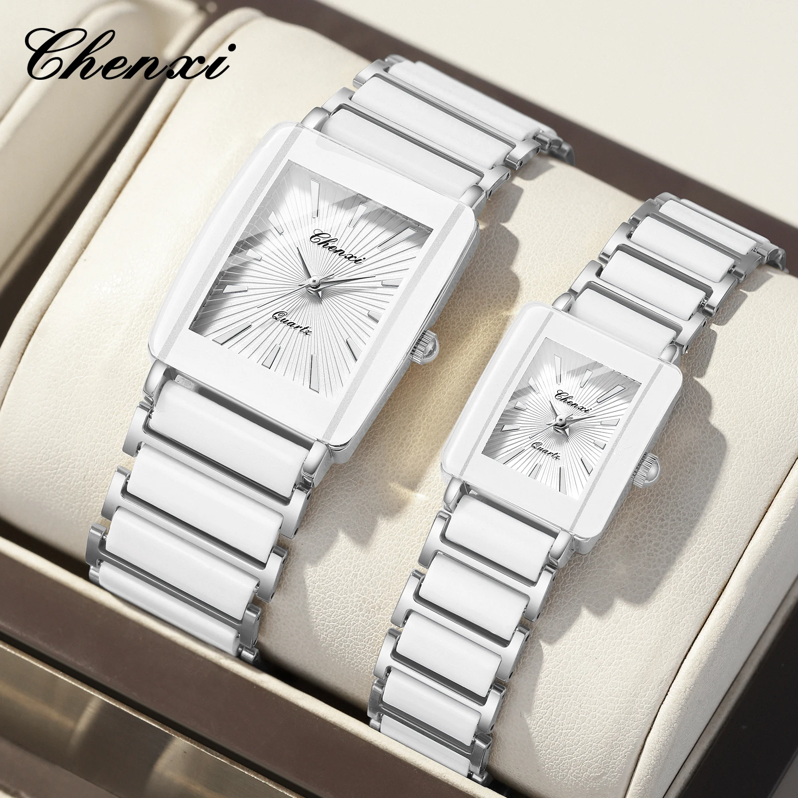 CHENXI 1042 Original Men New Business Watches Simulated-Ceramics Strap Quartz Wristwatch For Mens Women Clocks Reloj Hombre