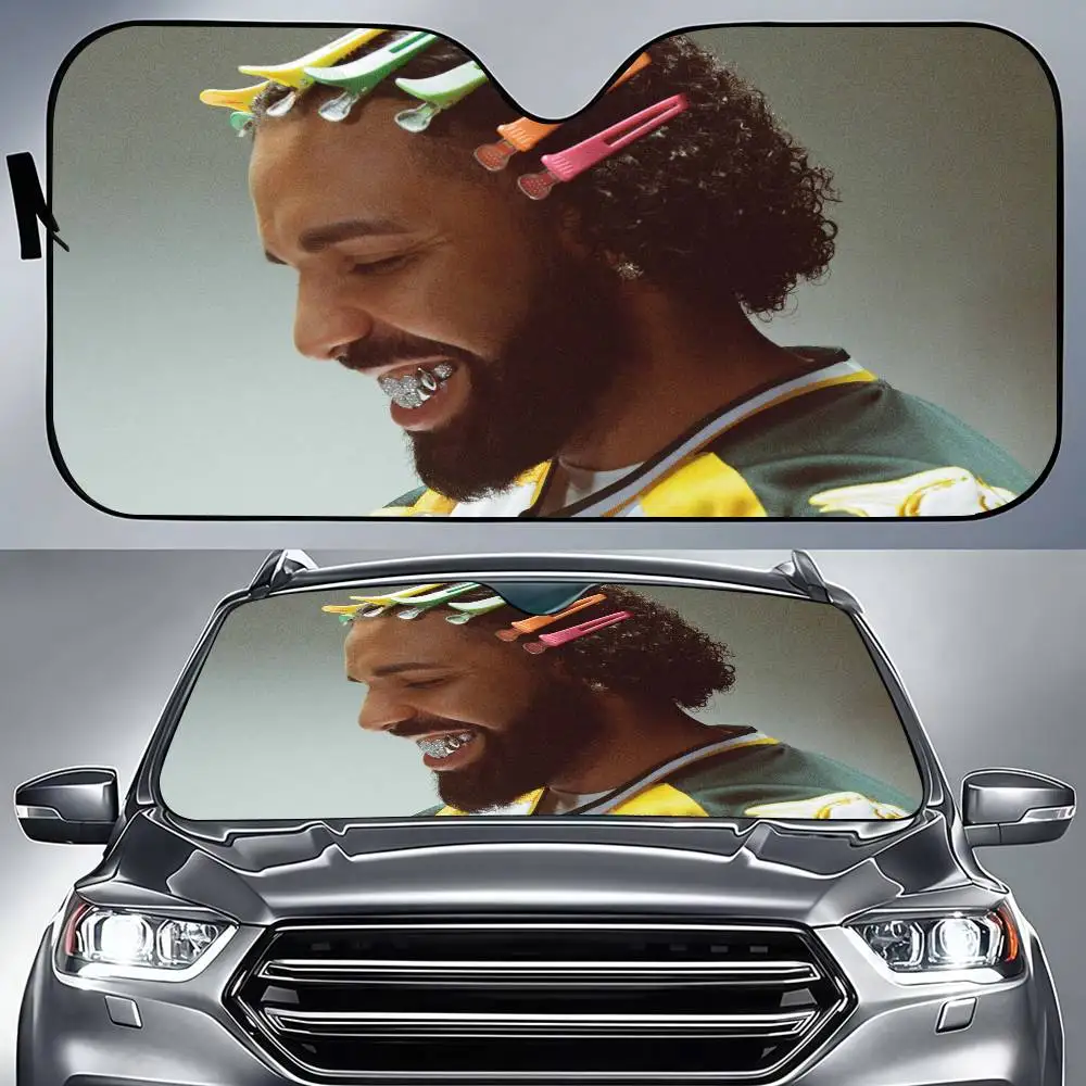 D-Drake Fans Party Background Windshield Cover Car Windshield Banner Car Window Shade Windshield Sunshade Western Car Decor