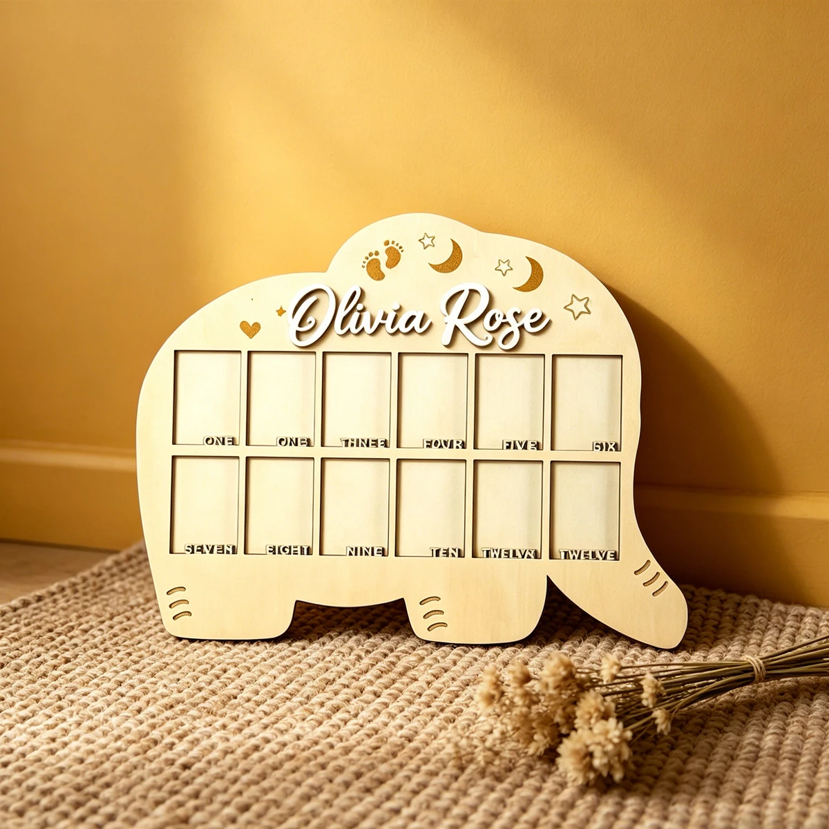 1Pc Custom Cute Elephant Wooden Acrylic Name Plaque,Home Room Wall Door Decor,DIY Nursery Birthday Wedding Graduation Gift