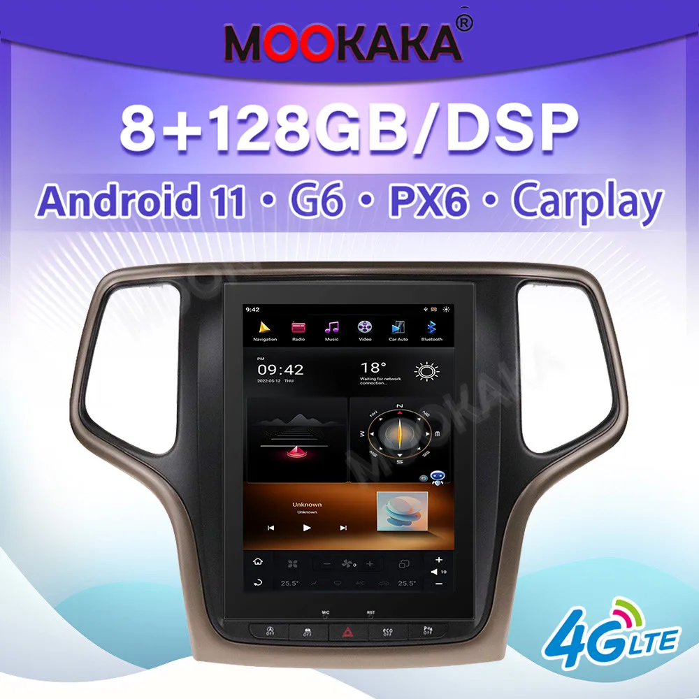 

For Jeep Grand Cherokee 2014 2015 2016 Android 11.0 G6 PX6 Car Player GPS Navigation Auto Radio Stereo Audio Recorder Head Unit