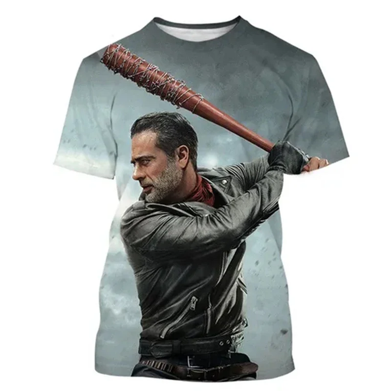 Fashion 3D Printed Nigan Personality Loose Sweatshirt Streetwear Oversized O Neck Tees The Walking Dead T-shirt For Men Summer