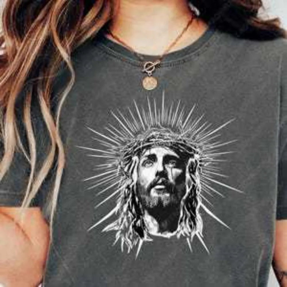 

Jesus Shirt Christian Streetwear Religious Gift for Him or Her Faith Apparel Christ Church Wear Easter Bunny Costume Adults Tops