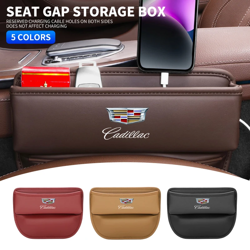 Multifunction Car Seat Gap Organizer Storage Box for Cadillac CT5 STS XLR CT4 GT4 SLS SLR XT6 Escalade XT4 XT5 SRX XTS ELR BLS
