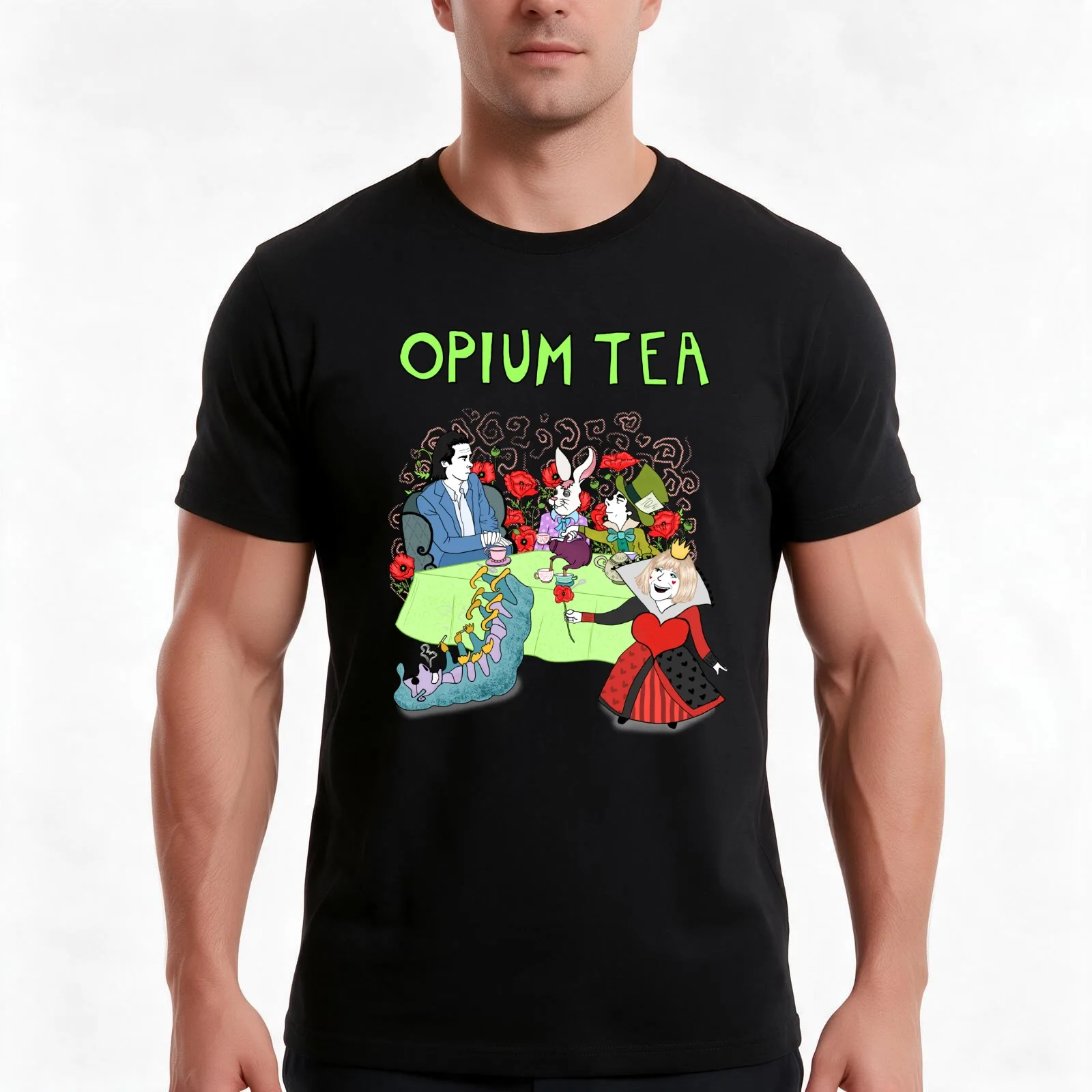 Opium Tee - Nick Cave T-Shirt Summer Casual Cotton Tee Unisex Men Women