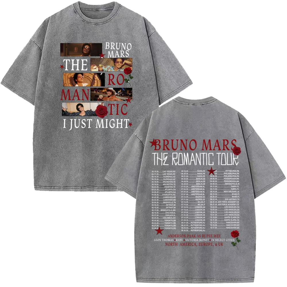 ブルーノ・マーズ ザ・ロマンティック・ツアー 2026 プリント Tシャツ
