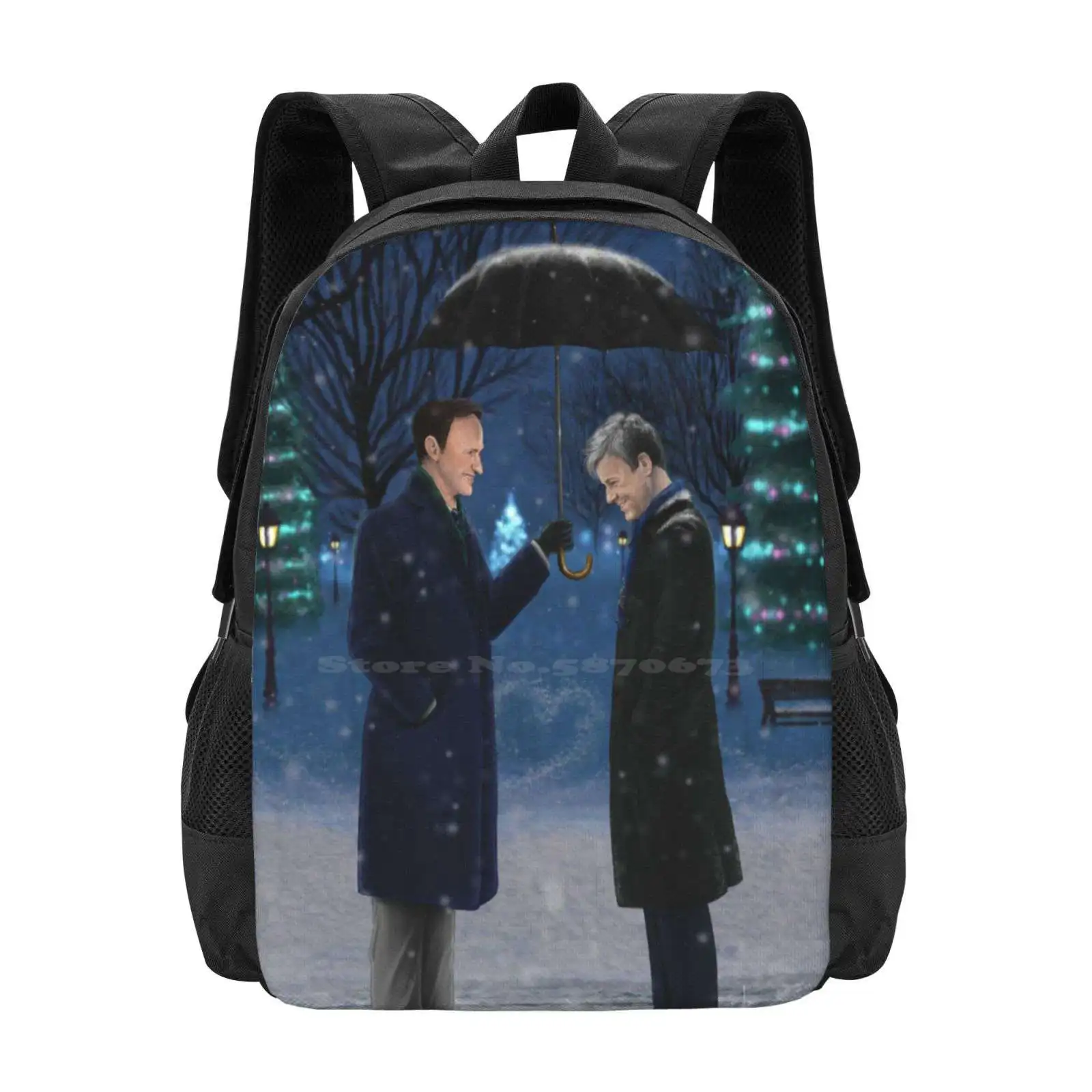 Mystrade - Christmas Eve Hot Sale Schoolbag Backpack Fashion Bags Mystrade Mycroft Holmes Greg Lestrade Mark Gatiss Rupert