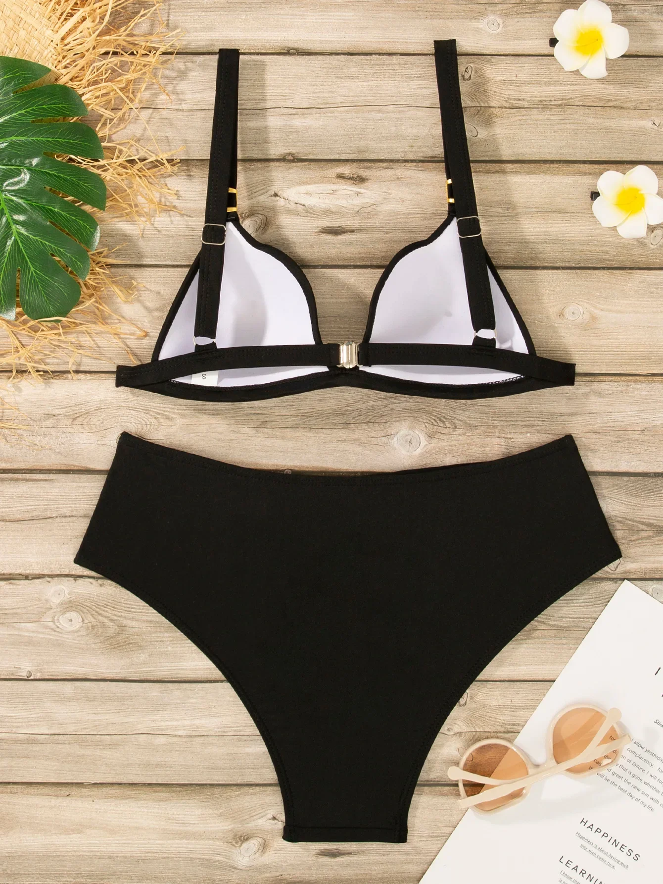 sexy push up bikinis sets two pieces solid high waist swimsuit bathing suit Swimwear Biquini conjunto de bikini tankini biquini