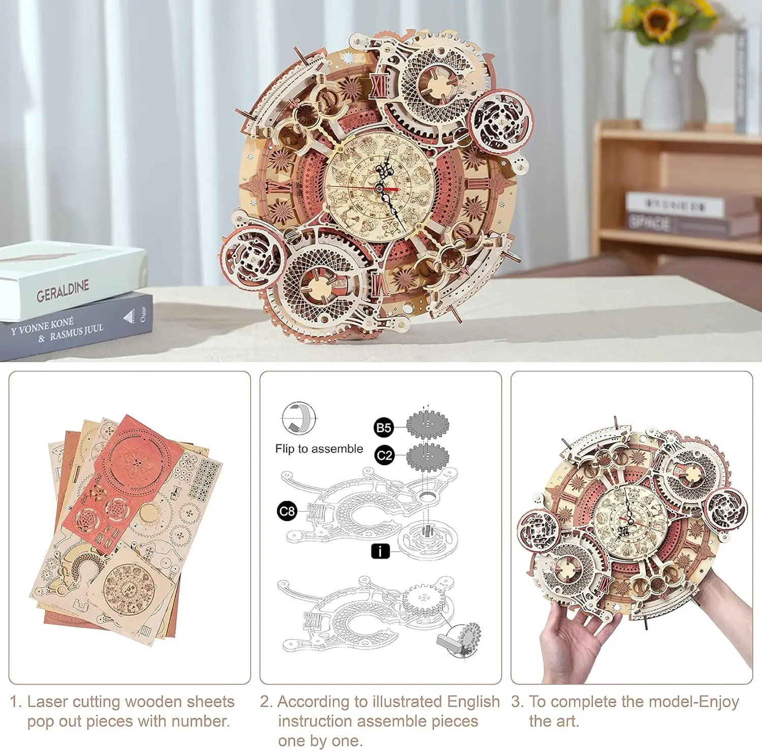 Robotime 3D 나무 퍼즐 나무 세트, 기계식 빌딩 키트, 나무 퍼즐 게임, 어린이 선물, 최고의 크리스마스 선물