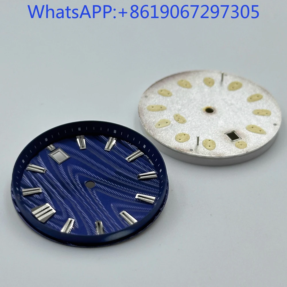 NH35 자동 운동 사다리꼴 마커에 적합한 고품질 웨이브 리버 텍스처 시계 다이얼 내구성 케이스 모드 부품