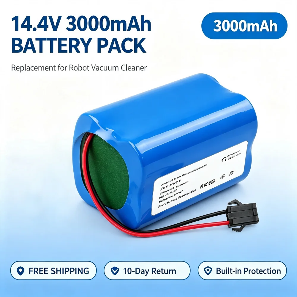 14.4V 3000mAh Li-ION Battery for Conga Excellence 990 950 1090 1590 1790 1990 2290, for Ecovacs Deebot N79 N79S DN622