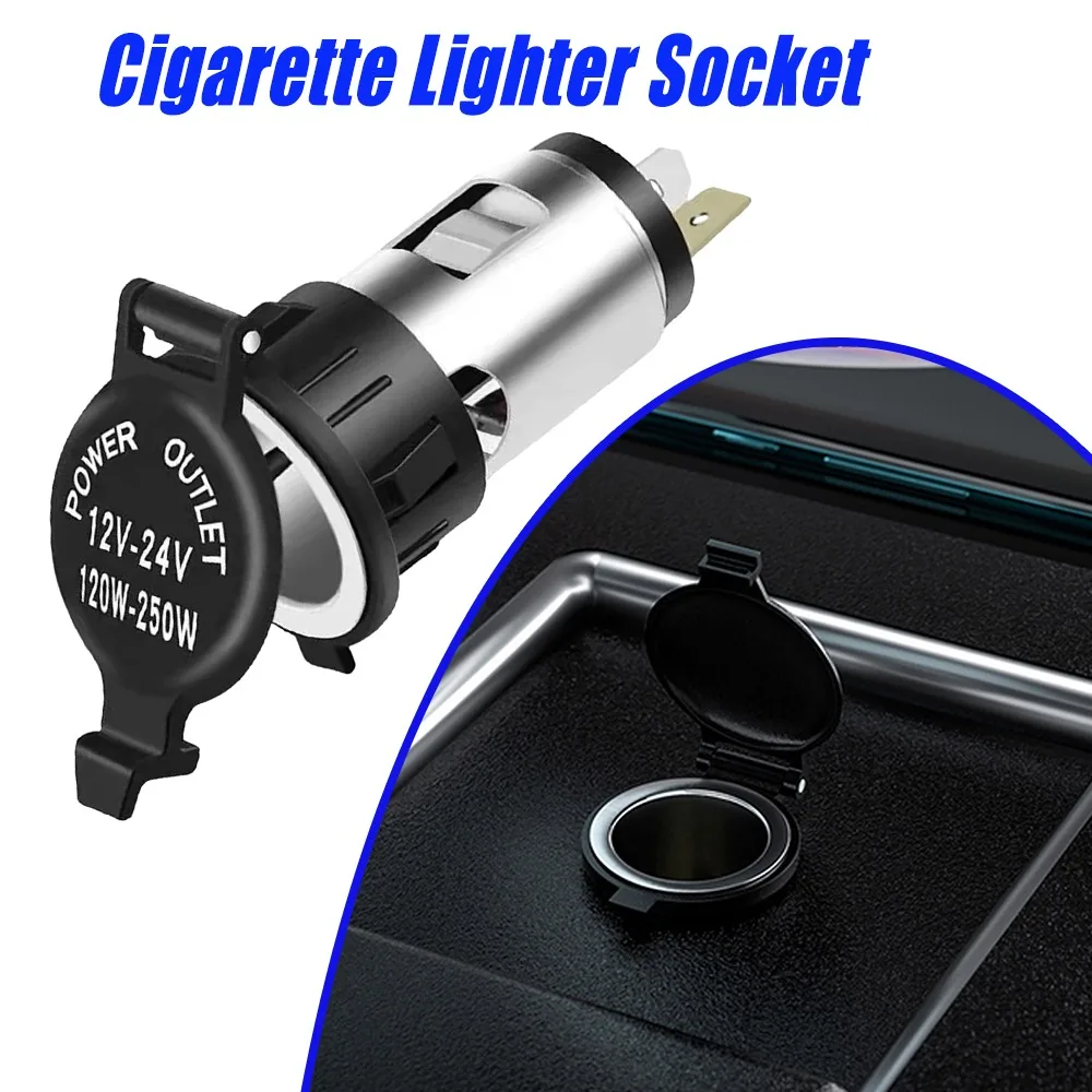 

Водонепроницаемая розетка прикуривателя 12 В 24 В, универсальная розетка для автомобиля, мотоцикла с крышкой, источник питания для зарядки или провод предохранителя