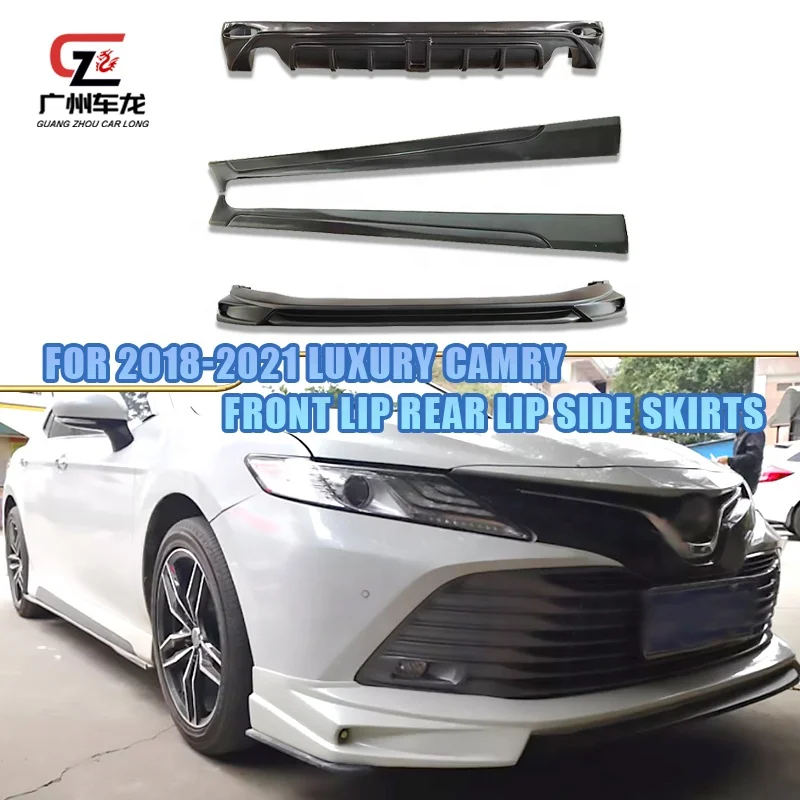 For Toyota Camry Deluxe Edition 2018-2022 Front Lip Rear Diffuser Lip with Brake Light Side Skirts Car Bumper Bodykit Auto Parts