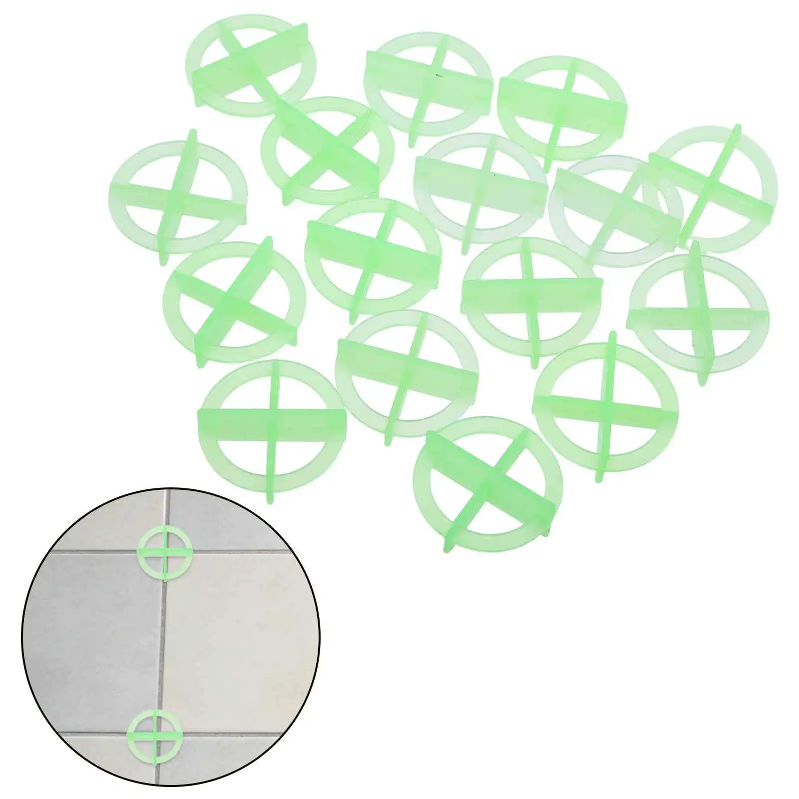 100Pcs Tile Leveler Cross Spacer 1.5mm Green Removable Floor Wall Tile Leveling System Construction Tool Wall Construction Tool