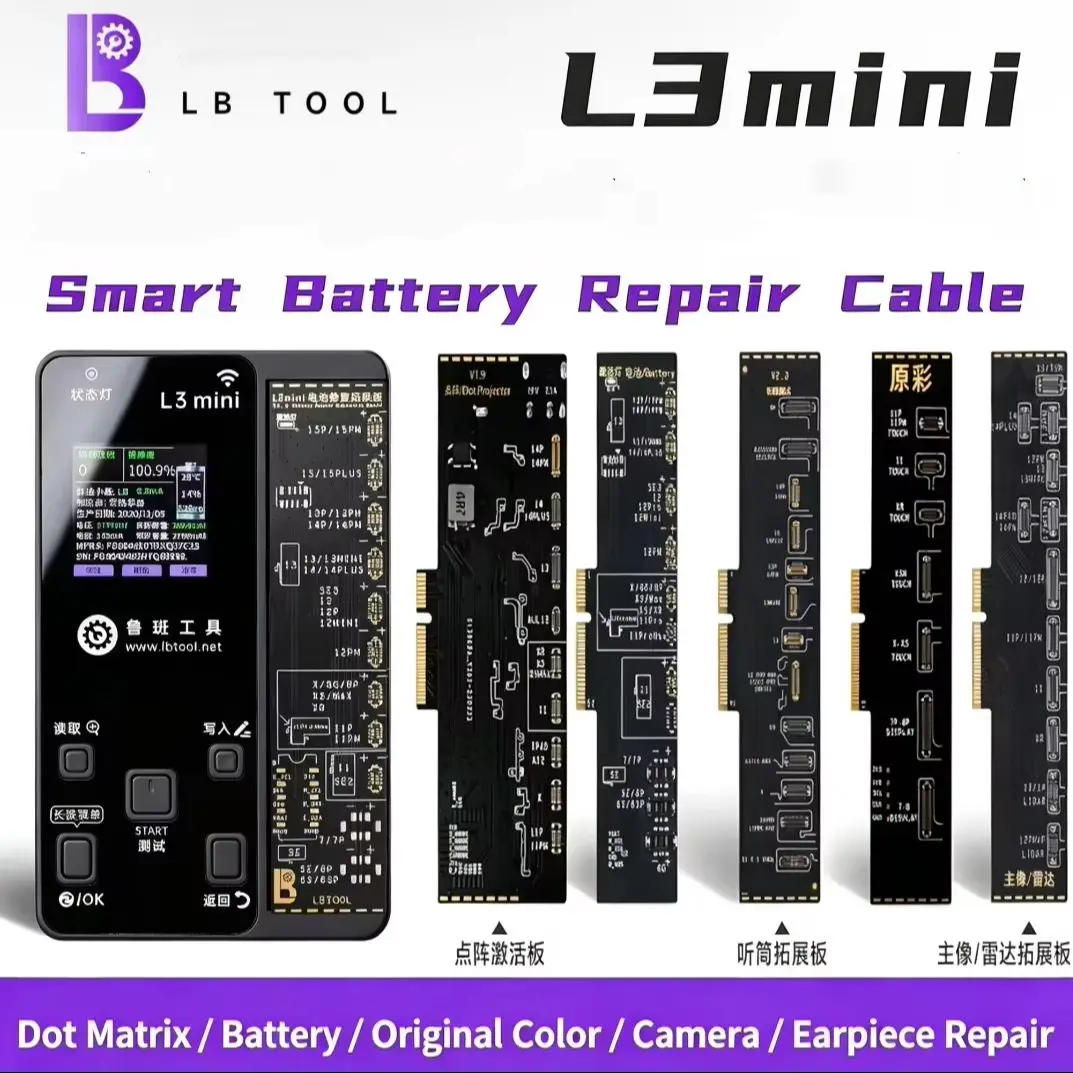 LuBan L3 MiNi Programmer for iPhone X-16 Pro Max True Tone Face ID Dot Projector Battery Data Reading and Writing Tool