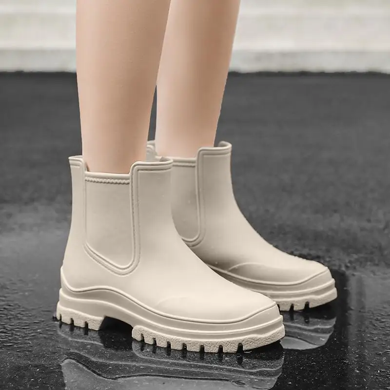 Botas de chuva curtas antiderrapantes para mulheres, cano baixo, lava-jato japonês, nova moda, verão