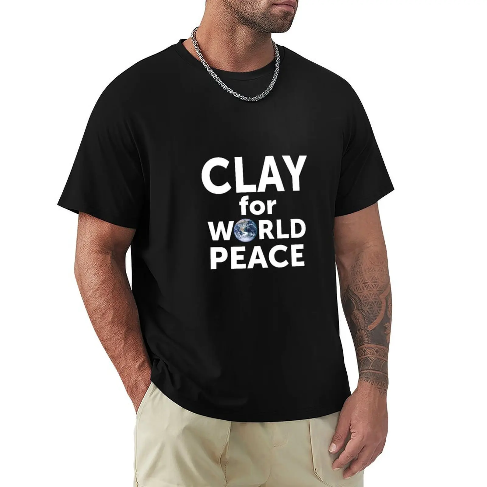 

Clay for World Peace / Pottery Humor T-Shirt vintage graphic tee Anime t-shirt vintage anime shirt mens fashion