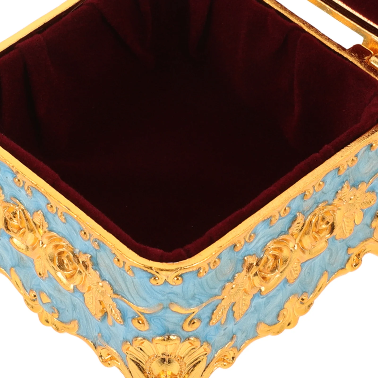 

Elegant Enamel Jewelry Box 7x7x5cm Metal Storage for Necklace Earrings Bracelet Gifts Blue Color Trinket Organizer