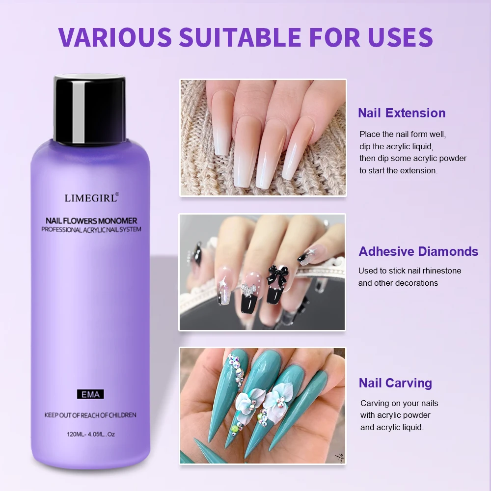 120Ml/240Ml Nagel Acrylmonomeer Vloeibare Verlengingspoeder Nagelbouwer Vloeibaar Snijwerk/Extensie/Dompelmanicure