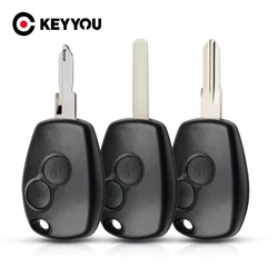 KEYYOU-2 Botões Shell chave remoto do carro, estojo para Renault Megan, Modus, Clio 3, Kangoo, Twingo, Logan, Sandero, espanador, Nissan Almera