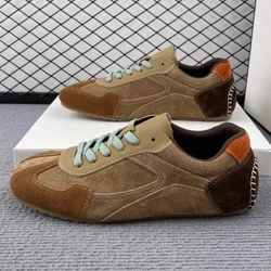 Fashionable Retro German Training Women's Sneakers 2024 Autumn New Soft Leather Versatile Outdoor Casual Sports Flat Shoes