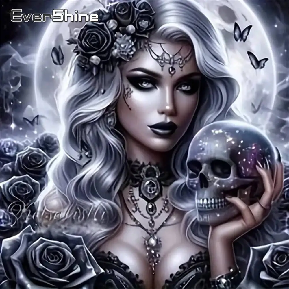 Evershine-pintura de diamante de perro, viñetas de animales, mosaico de diamantes redondos y cuadrados, Kit de manualidades DIY para baño, decoración del hogar