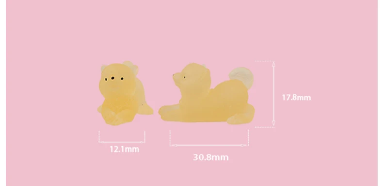 10 szt. Świecące w ciemności urocze szczeniaczki z żywicy, dekoracje na biurko, ozdoby, rękodzieło DIY, akcesoria do spinek do włosów, breloczków, zabawki