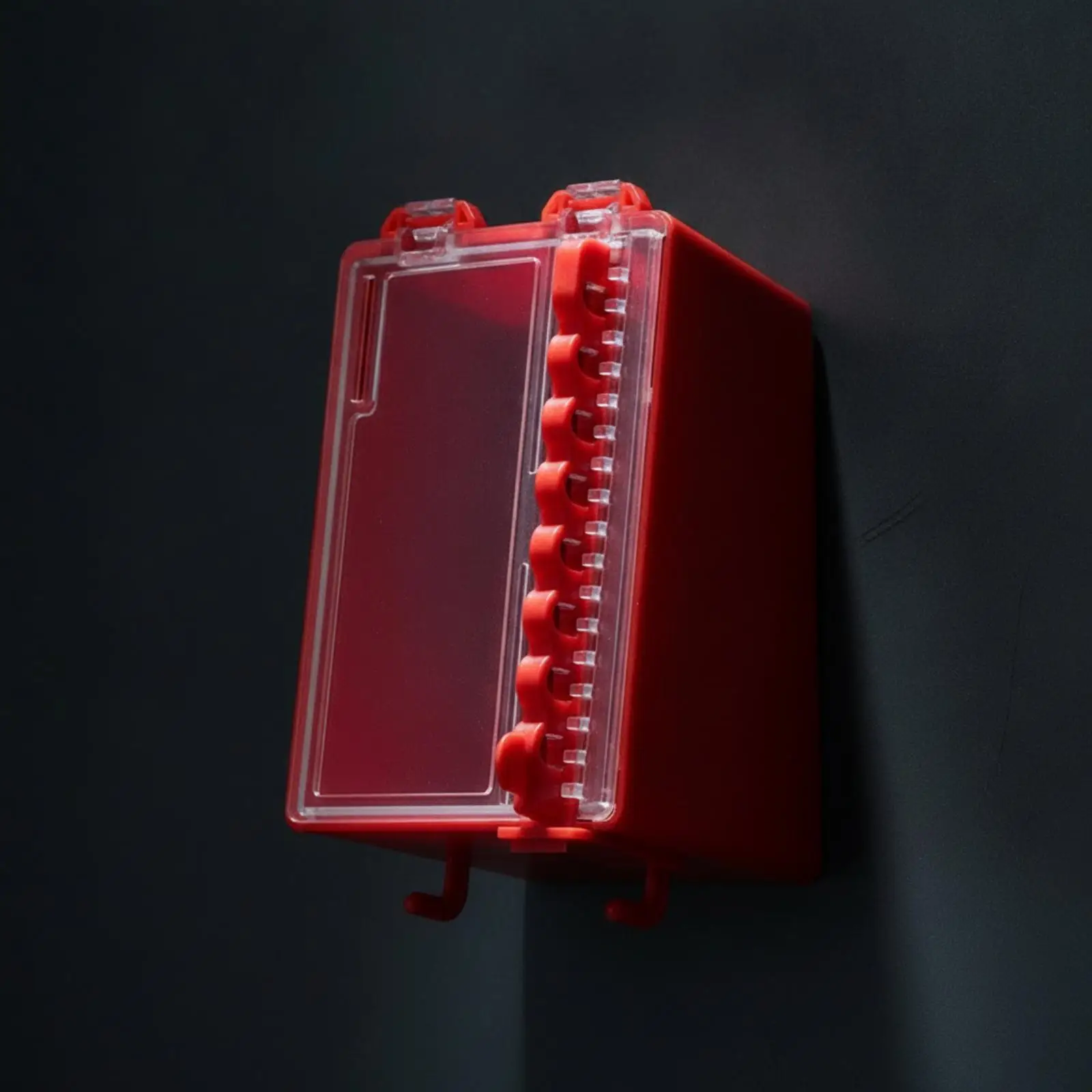Lockout Box with Transparent Hinged Cover Rigid Molded Assembly Lockout Box Compact for Factory Officers, Workshops, Factories,