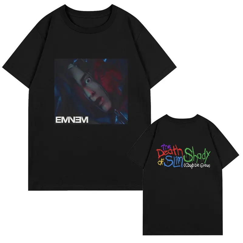 

Rapper Eminem The Death of Slim Shady Album Cover T Shirt Hip Hop Fashion Vintage T-shirt Men's Women's Clothing Cotton Tshirts