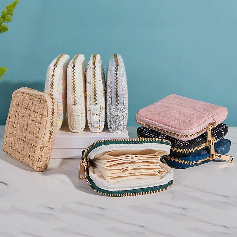 حقيبة عرض مجوهرات متعددة الطبقات محمولة أنيقة منظم مجوهرات خواتم ناعمة منظم القلائد كيس التخزين استخدام السفر
